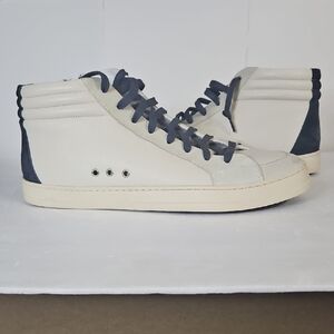 P448 White and Blue Sneakers Classic High-Top Design